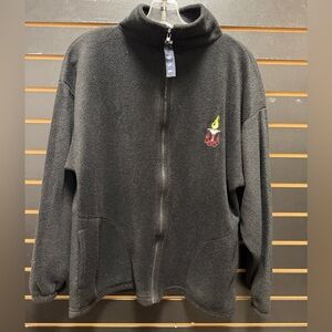 Vintage Team USA Olympic Torch Fleece Jacket Women’s M Black Made in USA